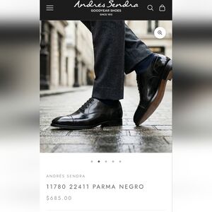 Men's Andres Sendra Black Cap-Toe Oxford Dress Shoes - Classic Lace-Up